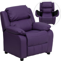 Flash Furniture Kids' Purple Vinyl-PU Storage, Recliner BT-7985-KID-PUR-GG